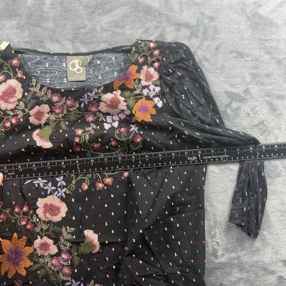 Anthropologie One September Tunic Top Shirt Size Small Embroidered Floral Boho - Picture 5 of 7